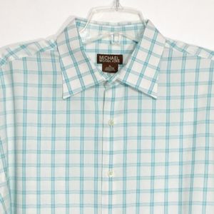 Michael Kors Men's XL  Turquoise & White Shirt